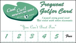 Pick up your Frequent Golfer card!